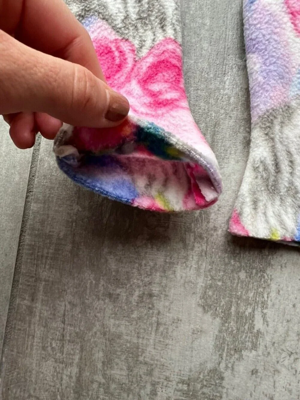 Handmade Upcycled Fleece Felt Mittens Cute Cozy Washable Girly Flower Girls 6-9